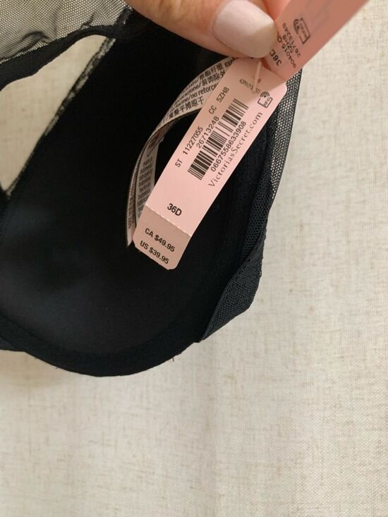 Victorias Secret Black Lace Push-Up Bra with Gold Accents Front Closure 36D - Picture 6 of 6